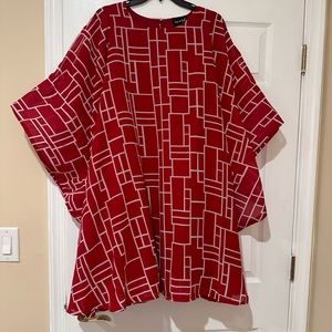 Classy Red and White blouse